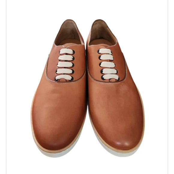 New Paul Frederick Mens Brown Leather Shoes Casual Made in Italy Sz 10.5 Classic